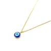 Harfi Women's Gold / Blue Turkish Evil Eye Gold Plated Pendant Charm Necklace In Multi