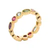 Harfi Women's Gold / Blue / Yellow Gold Plated Colourful Stones Eternity Gemstone Ring In Multi