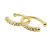 Harfi Women's Gold Dainty Ear Cuff Paved Conch Hoops No Piercing Required In Gold