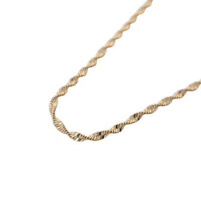 Harfi Women's Gold Filled Singapore Twisted Rope Chain Necklace