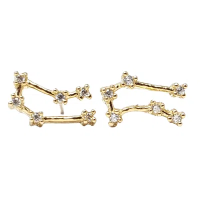 Harfi Women's Gold Gemini Star Sign Constellation Astrology Tiny Earrings