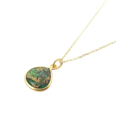 Harfi Women's Gold / Green Emerald May Birthstone Minimalist Gold Plated Necklace In Multi