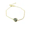 Harfi Women's Gold / Green Gold Vermeil Plated Adjustable Emerald May Birthstone Bracelet In Multi