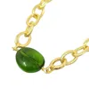 Harfi Women's Gold / Green Peridot August Birthstone Statement Pendant Necklace In Multi