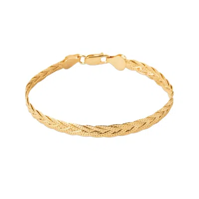 Harfi Women's Gold Interwoven Double Herringbone Twisted Bracelet Luxe