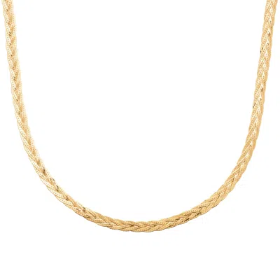 Harfi Women's Gold Interwoven Double Herringbone Twisted Necklace Luxe