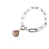 Harfi Women's Gold / Pink Pink Tourmaline October Birthstone Silver Paperclip Bracelet In Multi
