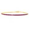 Harfi Women's Gold / Pink Ruby July Birthstone Dainty Tennis Bracelet In Multi