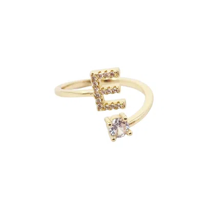 Harfi Women's Gold Plated Adjustable Personalised Initial Ring
