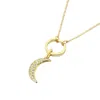 Harfi Women's Gold Plated Crescent Moon Pendant Charm Necklace In Gold