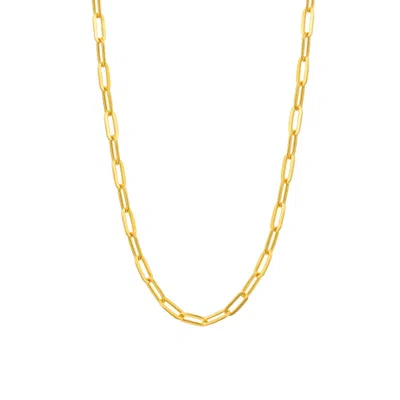 Harfi Women's Gold Plated Dainty Paperclip Chain Layering Necklace