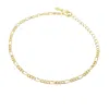 Harfi Women's Gold Plated Everyday Figaro Chain Stacking Bracelet In Gold