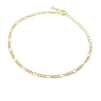 Harfi Women's Gold Plated Everyday Figaro Chain Stacking Bracelet