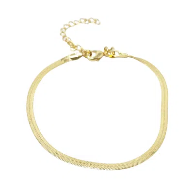 Harfi Women's Gold Plated Herringbone Snake Chain Bracelet