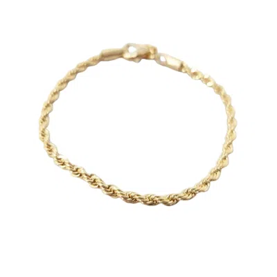 Harfi Women's Gold Plated Minimalist Elegan Shiny Rope Bracelet