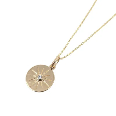 Harfi Women's Gold Plated North Star Lucky Disc Pendant Necklace