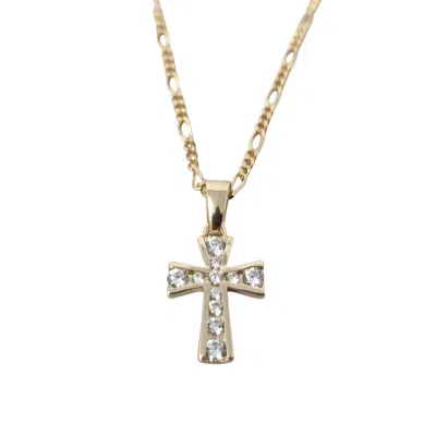 Harfi Women's Gold Plated Religious Cross Pendant Necklace