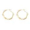 Harfi Women's Gold Plated Twisted Hoop Everyday Earrings In Gold