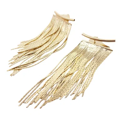 Harfi Women's Gold Plated Waterfall Party Tassel Earrings