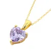 Harfi Women's Gold / Purple Alexandrite June Birthstone Love Heart Pendant Necklace In Multi