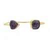 Harfi Women's Gold / Purple Gold Vermeil Amethyst February Birthstone Bangle Bracelet In Multi
