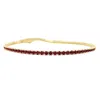 Harfi Women's Gold / Red Garnet January Birthstone Dainty Tennis Bracelet In Multi