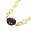 Harfi Women's Gold / Red Garnet January Birthstone Statement Pendant Necklace In Multi