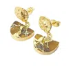 Harfi Women's Gold / Red Hammered Citrine November Birthstone Statement Earrings In Multi