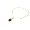 Harfi Women's Gold / Red Raw Garnet January Birthstone Gold Plated Bracelet In Multi