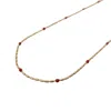 Harfi Women's Gold / Red Rouge Beaded Gold Plated Fine Necklace In Multi