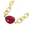 Harfi Women's Gold / Red Ruby July Birthstone Statement Pendant Necklace In Multi