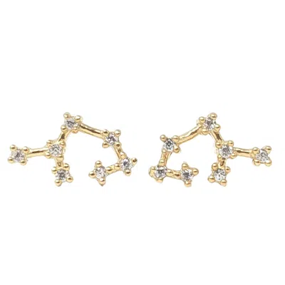 Harfi Women's Gold Sagittarius Star Sign Constellation Astrology Tiny Earrings