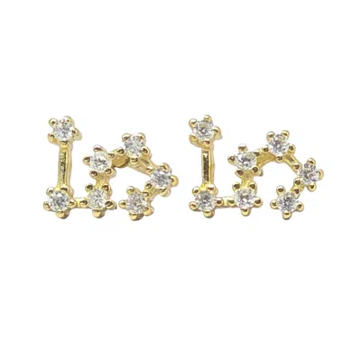 Harfi Women's Gold / Silver Leo Star Sign Constellation Astrology Tiny Earrings