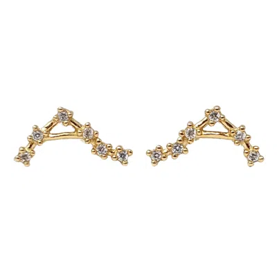 Harfi Women's Gold / Silver Libra Star Sign Constellation Astrology Tiny Earrings In Multi