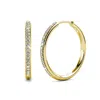 Harfi Women's Gold / Silver Round Gold Plated Hoop Earrings With Certified Austrian Crystals