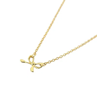 Harfi Women's Gold / Silver Tiny Small Bow Tie Ribbon Gold Plated Necklace