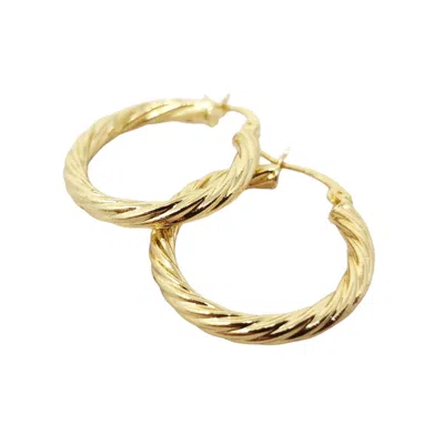 Harfi Women's Gold Vermeil Circle Rope Textured Earrings