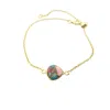 Harfi Women's Gold Vermeil Pink Opal And Turquoise Adjustable Gemstone Crystal Bracelet In Pink