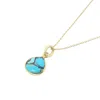 Harfi Women's Gold Vermeil Plated Tibetan Turquoise December Birthstone Necklace In Gold