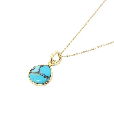 Harfi Women's Gold Vermeil Plated Tibetan Turquoise December Birthstone Necklace