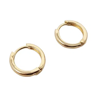 Harfi Women's Gold Vermeil Small Round Plain Huggies