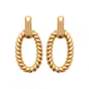 Harfi Women's Gold Vermeil Textured Elegant Paperclip Earrings In Gold