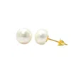 Harfi Women's Gold / White Handpicked Freshwater Gold Plated Pearl Stud Earrings In Multi