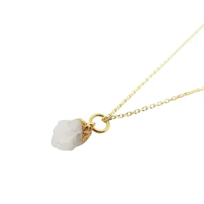 Harfi Women's Gold / White Raw Moonstone Gold Plated June Birthstone Necklace In Multi
