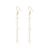 Harfi Women's Gold / White Statement Freshwater Pearl Dangle Drop Bridal Earrings In Multi
