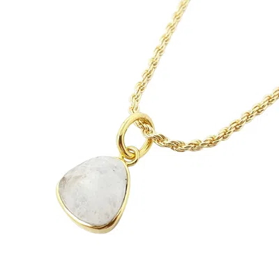 Harfi Women's Gold / White Statement Gold Vermeil Plated Moonstone June Birthstone Crystal Rope Necklace In Multi