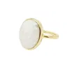 Harfi Women's Gold / White Statement Rainbow Moonstone June Birthstone Gemstone Ring In Multi
