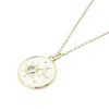 Harfi Women's Gold / White White Enamel Celestial Sun Moon Round Charm Necklace In Multi