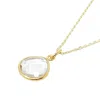 Harfi Women's Gold / White White Topaz Charm April Birthstone Gold Plated Necklace In Multi
