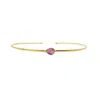 Harfi Women's Gold / Yellow Gold Plated Minimalist Ruby July Birthstone Bangle In Gold